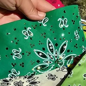 Green Bandana with Paisley Design